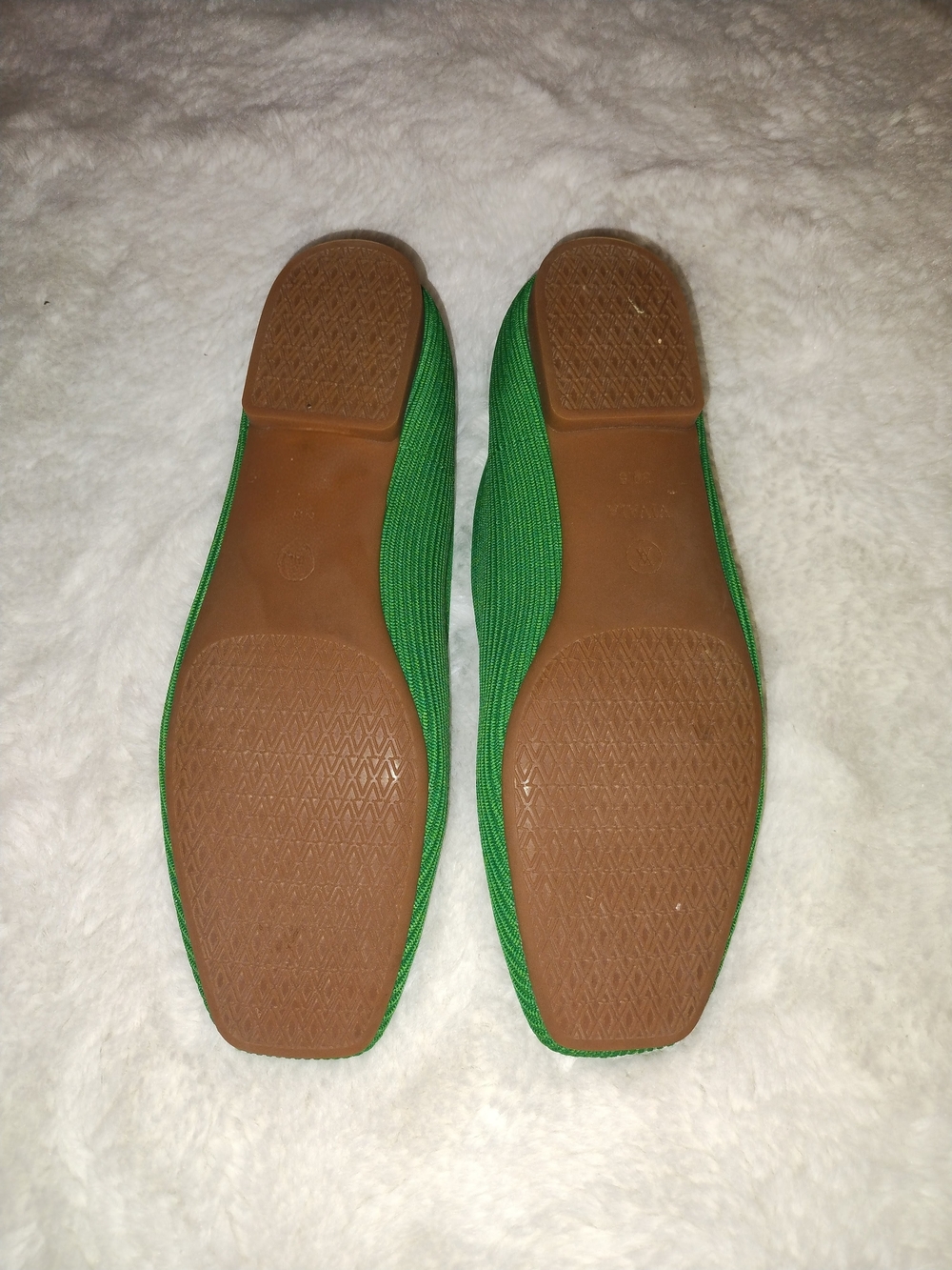 Ribbed Teal Women's Slip-On Ballet Flats - Picture 7 of 9